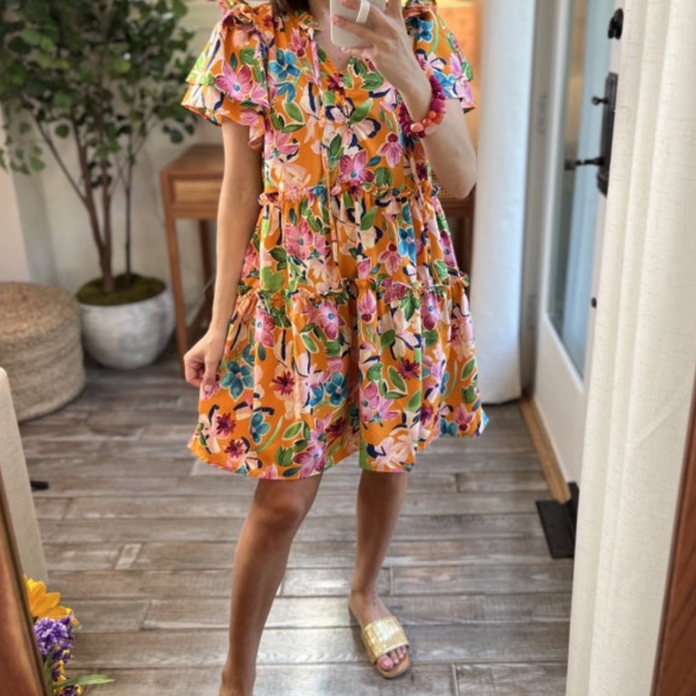 NWT Umgee Floral Ruffle Dress